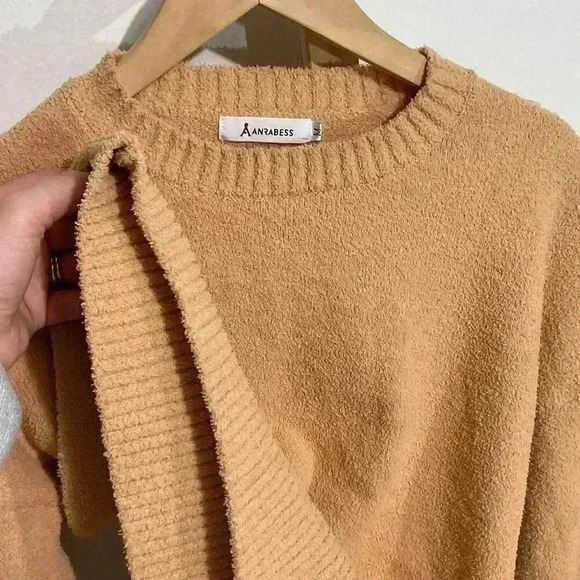 Anrabess Women’s Crewneck Long Sleeve Fuzzy Knit Chunky Sweater Warm Pullover To - Picture 2 of 7